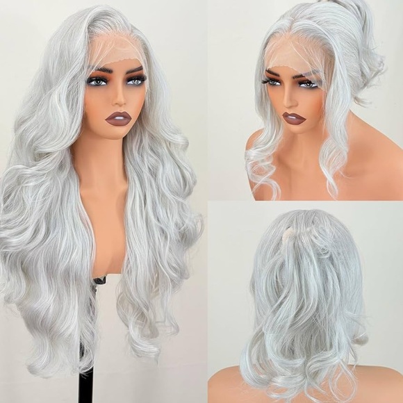 22” GREY BODY WAVY LaceFront Wig NEW